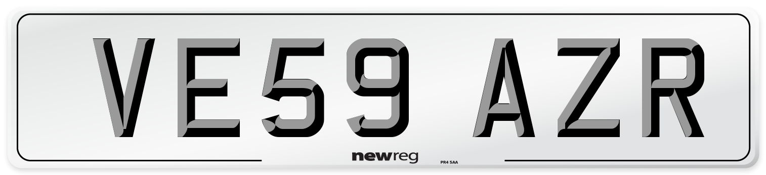 VE59 AZR Number Plate from New Reg